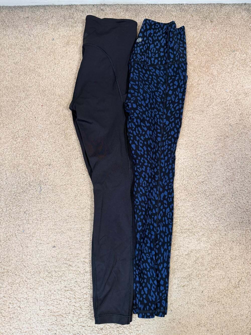 Athleta Salutation Stash Pocket Leggings XXS Lot of 2 7/8 High Rise Black Blue